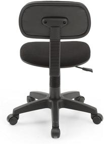 img 1 attached to 💺 Hodedah Armless Adjustable Height Task Chair with Padded Back and Seat - Swiveling, Low-Back Design in Black