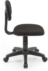 img 2 attached to 💺 Hodedah Armless Adjustable Height Task Chair with Padded Back and Seat - Swiveling, Low-Back Design in Black