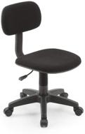 💺 hodedah armless adjustable height task chair with padded back and seat - swiveling, low-back design in black logo