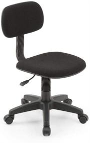 img 4 attached to 💺 Hodedah Armless Adjustable Height Task Chair with Padded Back and Seat - Swiveling, Low-Back Design in Black