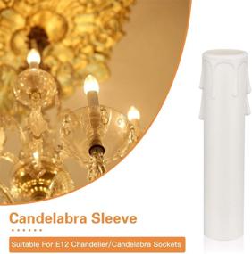 img 3 attached to 💡 White Plastic Sleeves Chandelier Candelabra Pack - Elegant & Durable