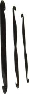 🧶 lacis ebony double end crochet hook with center indent - 3 pack: versatile crafting tool for crocheters logo