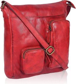 img 4 attached to Crossbody Women Handmade Leather Crossover Shoulder Women's Handbags & Wallets