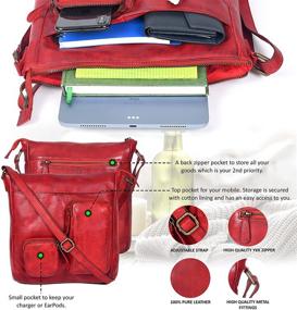 img 1 attached to Crossbody Women Handmade Leather Crossover Shoulder Women's Handbags & Wallets