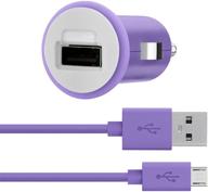 🔌 belkin mixit purple car charger with 4-foot micro usb charging cable - 2.1 amp, retail packaging logo