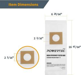 img 1 attached to 🔍 High-Quality POWERTEC 75057 Filter Bags: Ideal for Hoover Style Y, Z Vacuum (10PK)