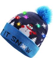 🎄 colorful led xmas christmas beanie hat - tagvo led light up knit cap logo