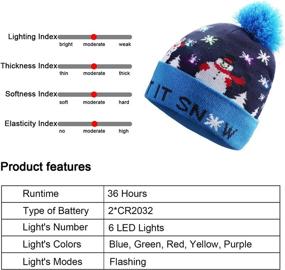 img 2 attached to 🎄 Colorful LED Xmas Christmas Beanie Hat - TAGVO LED Light Up Knit Cap