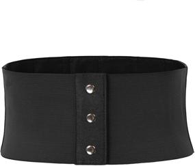 img 3 attached to 👗 SCARLET DARKNESS Women's Elastic Waist Belt with Stretchable Wide Waistband and Snap Button