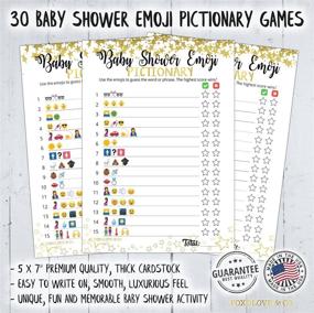 img 2 attached to 🍼 30 Gold Emoji Pictionary Baby Shower Games - Fun and Cute Activity for Girls, Boys or Gender Neutral Shower Party - Baby Guessing Game for Women, Men, Mommy, Daddy, Adults & Kids