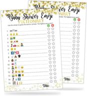 🍼 30 gold emoji pictionary baby shower games - fun and cute activity for girls, boys or gender neutral shower party - baby guessing game for women, men, mommy, daddy, adults & kids logo