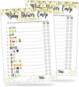img 4 attached to 🍼 30 Gold Emoji Pictionary Baby Shower Games - Fun and Cute Activity for Girls, Boys or Gender Neutral Shower Party - Baby Guessing Game for Women, Men, Mommy, Daddy, Adults & Kids