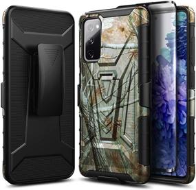 img 4 attached to NZND Case for Samsung Galaxy S20 FE 5G: Full Coverage, Tempered Glass, Belt Clip Holster, Heavy Duty Defender Case - Camo