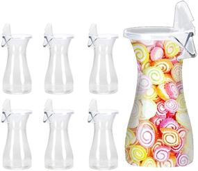 img 3 attached to Tiger Chef 12oz Clear Acrylic Carafe w/ Spout & Lid for Serving Wine, Juice, Beverages - BPA-Free (6 Pack)