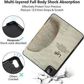 img 1 attached to 🧠 MEEgoodo iPad Pro 12.9 inch Case 2021 | 5th Gen Pencil Holder | Slim Lightweight Trifold Stand | Soft TPU Back Cover | Supports 5th Gen Pencil Charging | Auto Wake/Sleep | Brain