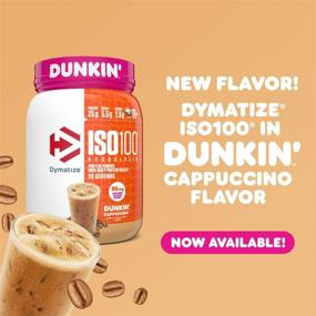 img 3 attached to Dymatize ISO100 Hydrolyzed 100% Whey Isolate Protein Powder - Dunkin' Cappuccino Flavor, 25g Protein, 95mg Caffeine, 5.5g BCAAs, Gluten Free, Fast Absorbing, Easy Digesting, 20.8 Oz - Boost Your Workout