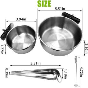 img 2 attached to 🐦 Premium 2 Pack Stainless Steel Bird Food Dish with Cage Clamp Holder + Bonus Bird Stand Toy - Perfect for Parrots, Conures, Cockatiels, Lovebirds, Budgies, and Chinchillas