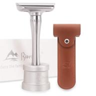 🪒 master the art of shaving with this high-quality magnetic adjustable safety razor set for men or women - long handle, double edge shaver with protective case and stand in brown logo