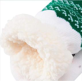 img 2 attached to Fuzzy Slipper Socks for Kids 5-9 🧦 Years – Cozy Knit & Plush, Anti-Slip Christmas Socks