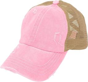 img 1 attached to 🧢 C.C Kids 2-5: Enhance Style with Ponytail Messy Buns Ponycaps Baseball Visor Cap Hat