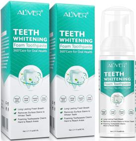 img 4 attached to 🦷 2PCS Teeth Whitening Toothpaste for Sensitive Teeth - Snow Whitening, Baking Soda Spearmint Mousse Mouth Wash - Travel-Friendly, 60ml