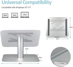 img 1 attached to Подставка для ноутбука SurmountWay: многоуровневое вращение на 360°, серебристый держатель для ноутбуков