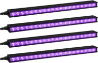 4 pack of oppsk led uv black lights for glow parties, stage lighting, and fluorescent art - power linking 395nm uv bar for birthdays, weddings, and bedrooms logo