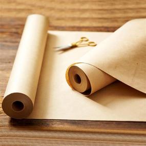 img 4 attached to 🎁 USA-Made 100% Recycled Brown Kraft Paper Jumbo Roll - 17.75” x 1200” (100ft) | Ideal for Gift Wrapping, Moving & Packing, Art Crafts, Shipping | Floor Covering, Wall Art, Table Runner