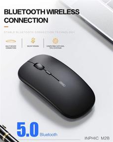 img 3 attached to 🖱️ Тонкая бесшумная аккумуляторная беспроводная мышь INPHIC Slim Silent Bluetooth 5.0: эффективная портативная мышь для ноутбука, ПК Mac, iPad и многое другое