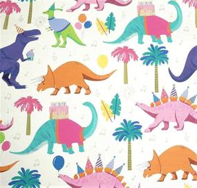 img 1 attached to 🦖 Dinosaur Themed Gift Wrap Roll - 24" x 15