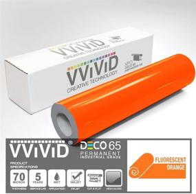 img 1 attached to 🧡 VViViD DECO65 неоновый флуоресцентный оранжевый рулон виниловой ленты для ремесел: прочный и постоянный клей (4 "x 25ft)