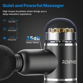 img 2 attached to 💆 RENPHO C5 Mini Massage Gun for Deep Tissue Percussion, Portable Muscle Massager for Back Relief - Professional & Quiet Electric Gun with 4 Massage Heads, Ideal for Gym, Office, and Home Post-Workout Recovery