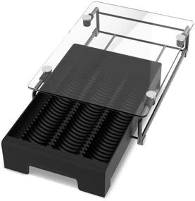 img 1 attached to Premium Crystal Tempered Glass Drawer Organizer for Nespresso Vertuo Capsules - Holds 21 Big or 30 Small Vertuoline Pods - NP01S Compatible