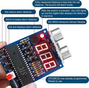 img 3 attached to 🔌 MakerHawk Ultrasonic Ranging Alarm Electronics Kit - Soldering Projects for DIY 51 Single Chip Microcomputer and Car with Battery Box and USB Cable