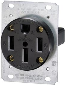 img 1 attached to Industrial Grade Leviton 279 50 Amp Flush Mounting Receptacle: NEMA 14-50R, Grounding, Straight Blade, Side Wired, Steel Strap, Black