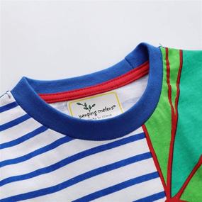 img 1 attached to 👕 EULLA Toddler Boys Cotton Stripe T-Shirt - Kids Cartoon Tee for Ages 1-7