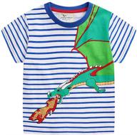 👕 eulla toddler boys cotton stripe t-shirt - kids cartoon tee for ages 1-7 logo