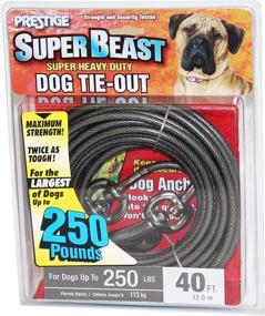 img 1 attached to 🐾 Prestige Heavy-Duty Dog Tie-Out Leash - Super Beast XXL, 40 Feet Long, Vinyl Coated Cable, Twin Swivel Snaps - for Dogs Up To 250 lbs