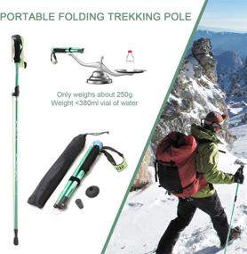img 1 attached to 🥾 Collapsible Trekking Poles for Hiking: Single Pack - Aviation Aluminum Alloy Telescopic with Elastic Lock, Ideal for Adults, Kids, Men and Women