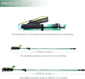 img 3 attached to 🥾 Collapsible Trekking Poles for Hiking: Single Pack - Aviation Aluminum Alloy Telescopic with Elastic Lock, Ideal for Adults, Kids, Men and Women