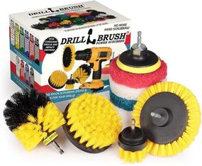 img 4 attached to Drillbrush Rotary Brush Kit - Versatile Shower Scrubbing Brushes for Cordless Drill - Premium Tile Cleaner Drill Attachment - Commercial Grade Scouring Pad Cleaning Kit - All Purpose Bathroom Scrubbers