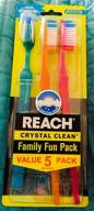 🦷 enhance your family's dental routine with reach crystal clean 5 pack medium toothbrushes - ideal for fun-filled oral care! logo