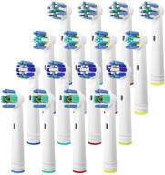 oral b replacement brush heads, pack of 16 compatible toothbrush replacement heads for pro1000 pro3000 pro5000 pro7000, including floss, cross, precision, and whitening brush heads logo