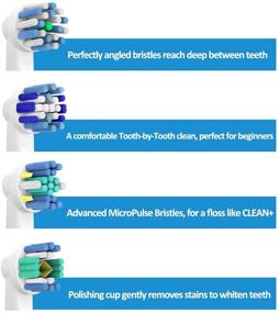 img 3 attached to Запасные щетки Oral B, пакет из 16 совместимых сменных насадок для зубной щетки Pro1000 Pro3000 Pro5000 Pro7000, включая насадки для чистки межзубных промежутков, перекрестных щетинок, точного очищения и отбеливания.