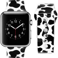 🐄 stylish vozehui replacement band: cow pattern print sports band for iwatch series se/6/5/4/3/2/1 - compatible with 38/40/42/44mm band size, perfect for boys, girls, women, and men logo