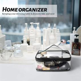 img 1 attached to 👝 Clear Makeup Bag: Transparent Travel Toiletry Carry Pouch Set with Zipper, Handle, & Big Storage - Aveniee Waterproof PVC Cosmetic Case Organizer for Women and Men, Perfect for Bathroom & Vacation - 2 Pack