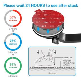 img 1 attached to Набор замены клейкой основы с высокой адгезией для держателя телефона на приборной панели и автомобильного крепления на лобовом стекле - 2 штуки, VOLPORT 2.76 дюйма / 70 мм диск крепления на приборной панели с очень прочными клейкими двухсторонними наклейками.
