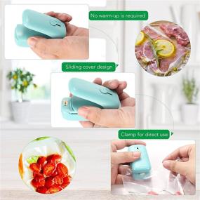 img 1 attached to DuJaSho Mini Bag Sealer & Cutter - 2 in 1 Portable Heat Sealer for Vacuum Seal Bags, Handheld Resealer Machine for Chip Bags, Plastic Food Bags, Snack & Cereal Bags (Green, Single)