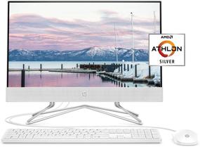 img 4 attached to 💻 HP 22-inch All-in-One Desktop Computer, AMD Athlon Silver 3050U Processor, 4 GB RAM, 256 GB SSD, Windows 10 Home (22-dd0010, White) - Efficient & Stylish Snow White Desktop