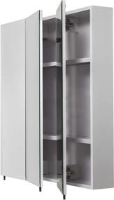 img 1 attached to Croydex Heacham 30-Inch x 30-Inch Triple Door Tri-View Cabinet: Efficient Hang 'N' Lock Fitting System